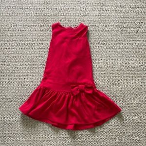California Prep red drop waisted party dress with bow